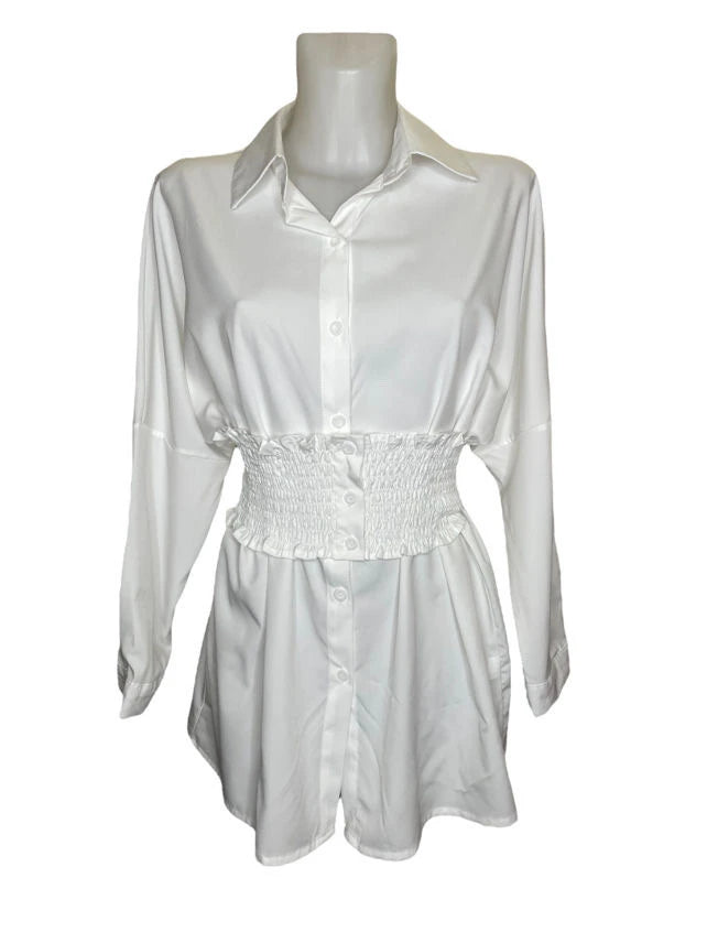 Blouse with gathered waist