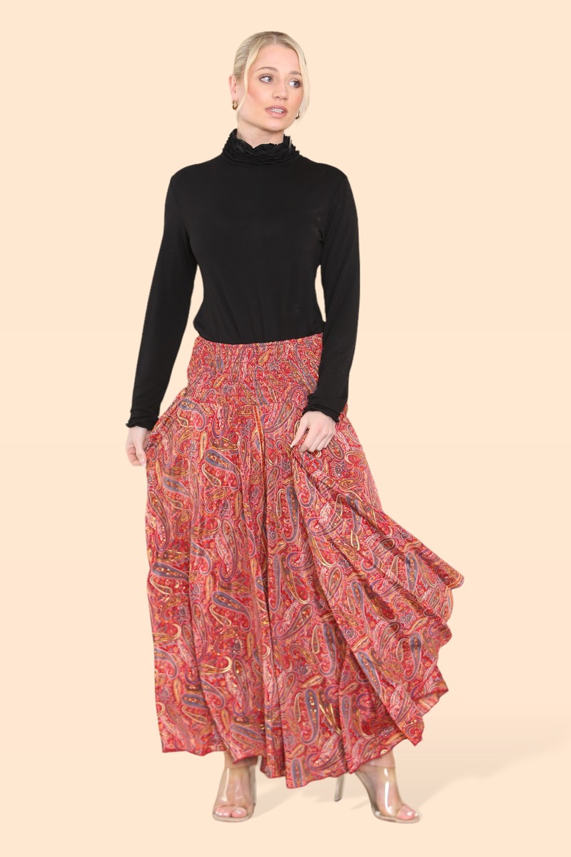 Summer 2025 Collection - Women's Skirt Pants Big Floral Rosette 813P14-G