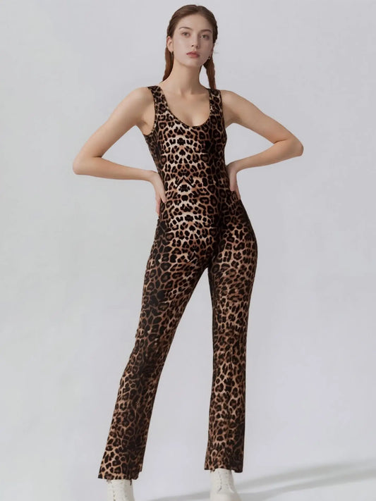 Fitted jumpsuit with elephant feet - Open back