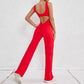 Fitted jumpsuit with elephant feet - Open back