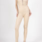 Ribbed jumpsuit with straps and rhinestone lacing