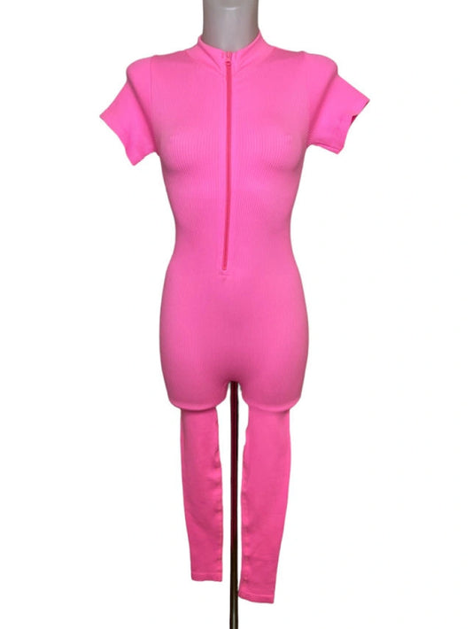 Short-sleeve sports jumpsuit