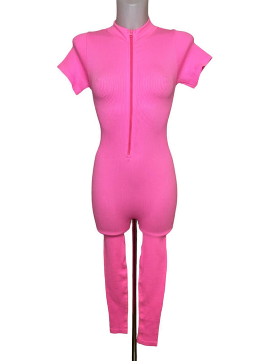 Short-sleeve sports jumpsuit