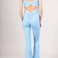 Flared Open Back Jumpsuit with Push-up Butt – Contrast Details