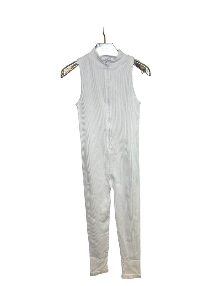 Zip-Up Ribbed Jumpsuit
