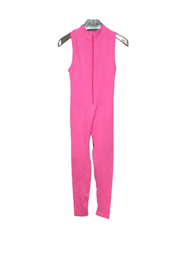 Zip-Up Ribbed Jumpsuit