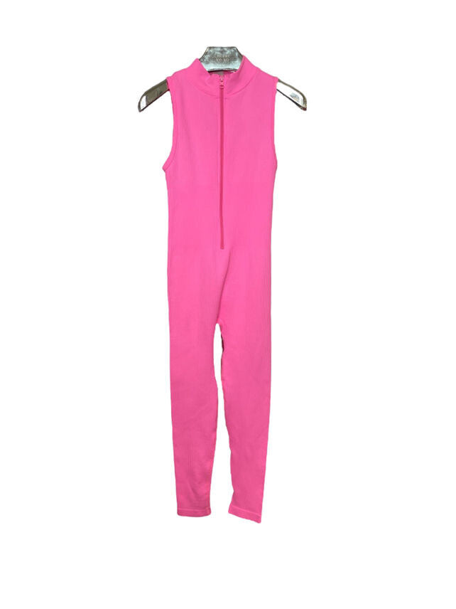 Zip-Up Ribbed Jumpsuit