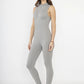Zip-Up Ribbed Jumpsuit