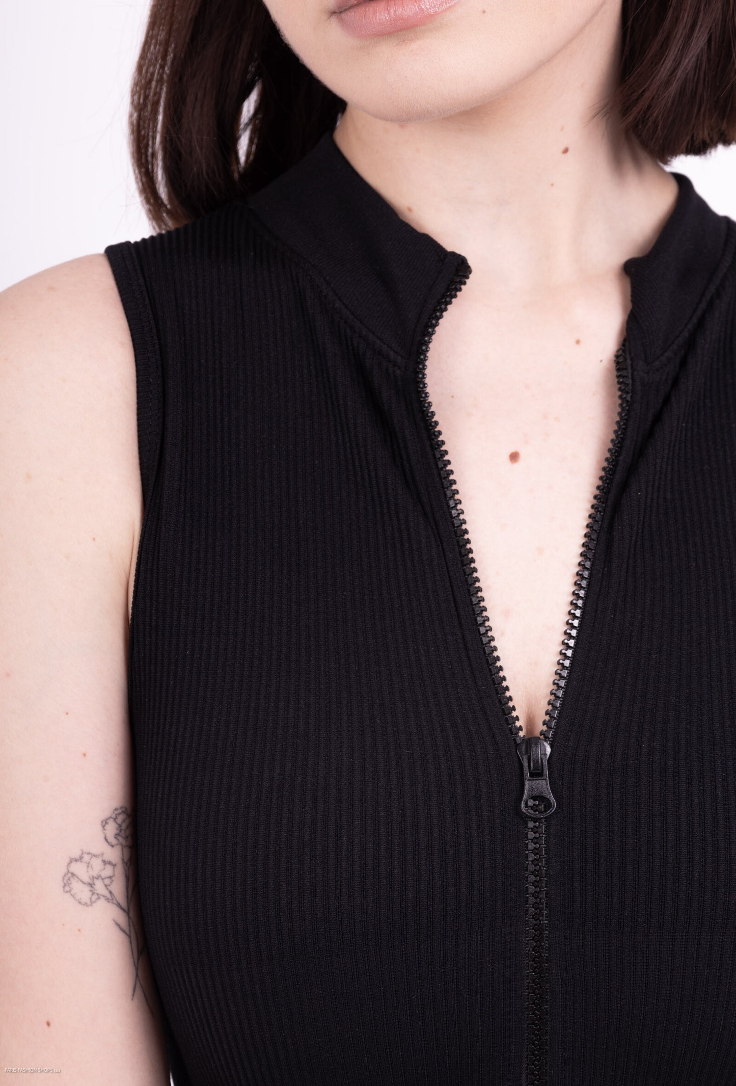 Zip-Up Ribbed Jumpsuit