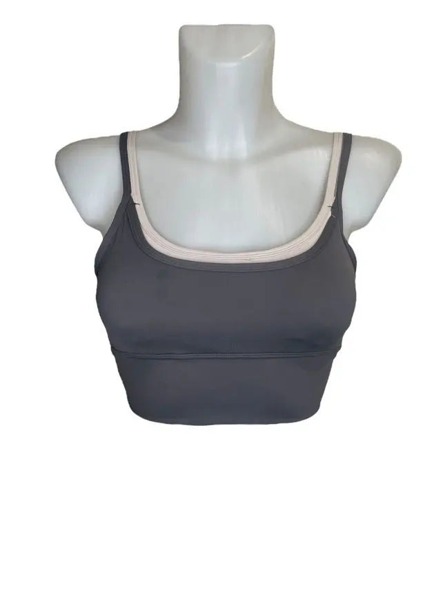Two-tone bustier crop top with thin straps