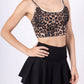Two-tone bustier crop top with thin straps