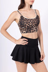 Two-tone bustier crop top with thin straps