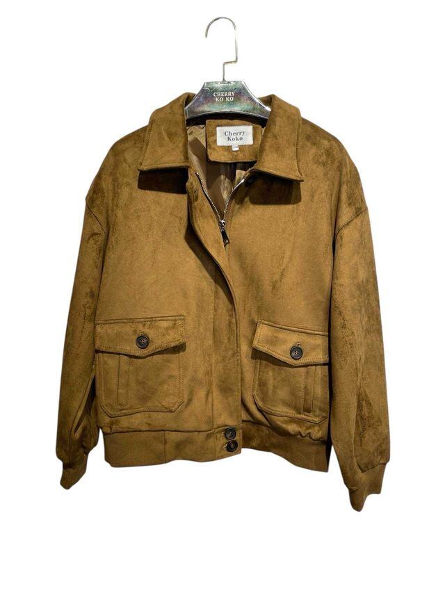 DENVER – Faux suede jacket with patch pockets