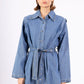 DENVER – Denim set with belted shirt and wide-leg pants