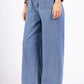 DENVER – Denim set with belted shirt and wide-leg pants