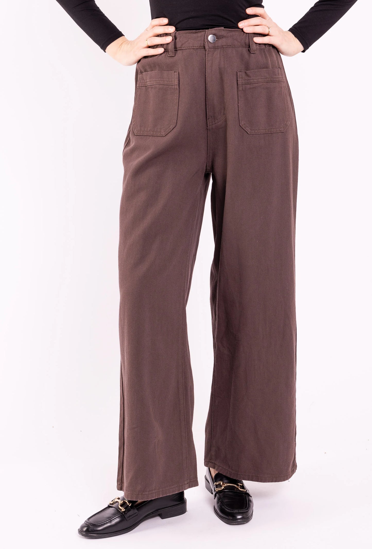 DENVER – Denim set with belted shirt and wide-leg pants