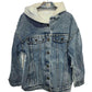 DENVER – Denim jacket with integrated knit hood