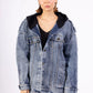 DENVER – Denim jacket with integrated knit hood