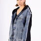 DENVER – Denim jacket with integrated knit hood