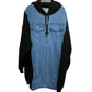 DENVER – Oversized denim and knit hoodie jacket