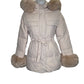 Mid-length down jacket with fur