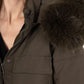 Mid-length down jacket with fur