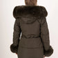 Mid-length down jacket with fur