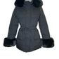 Mid-length down jacket with fur
