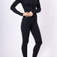 Ribbed knit set top button closure leggings