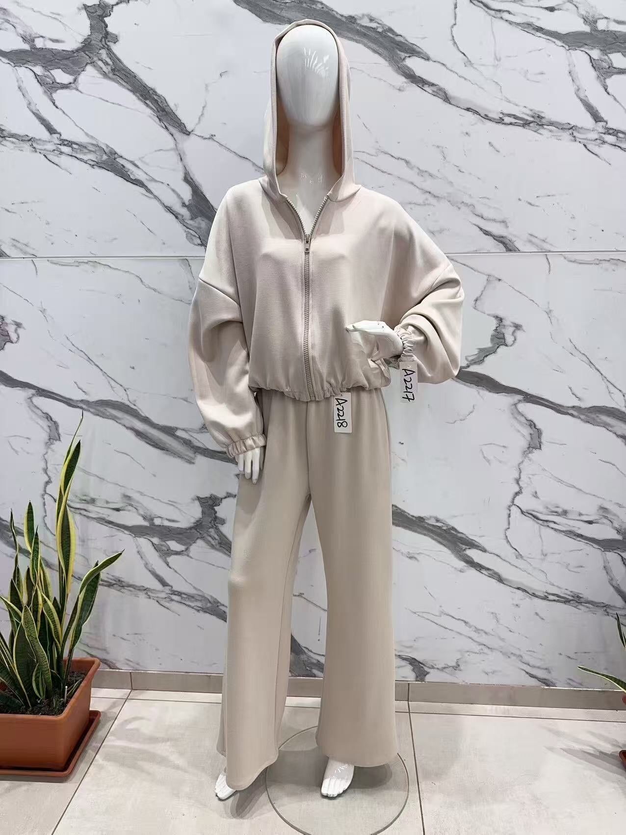 Oversized zipped vest and pants set