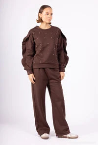 Cute Pearl Sweater Set