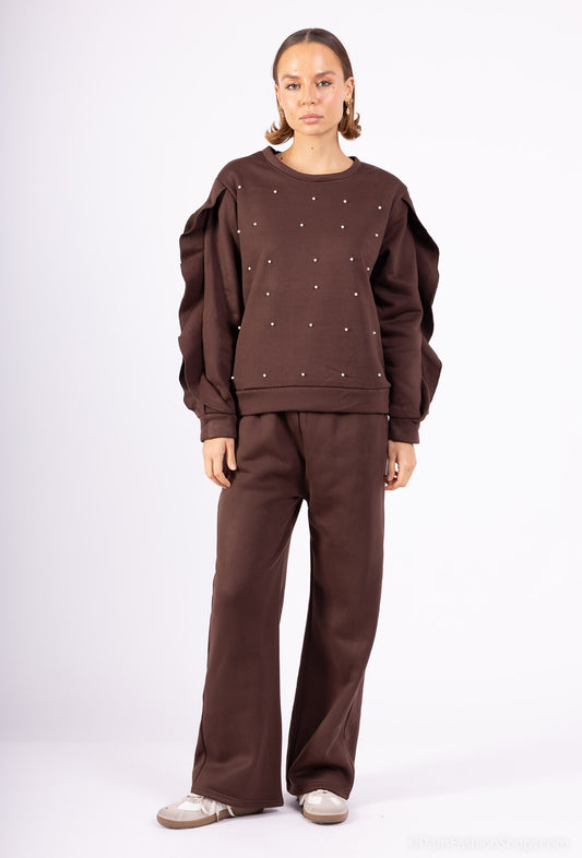 Cute Pearl Sweater Set
