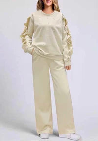 Cute Pearl Sweater Set