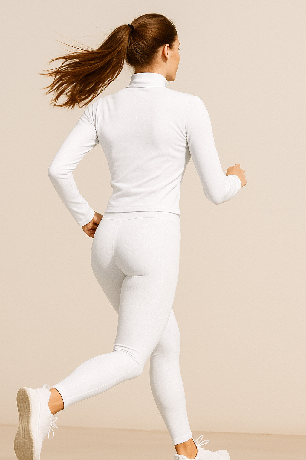 Gym set with zip slim legging pants