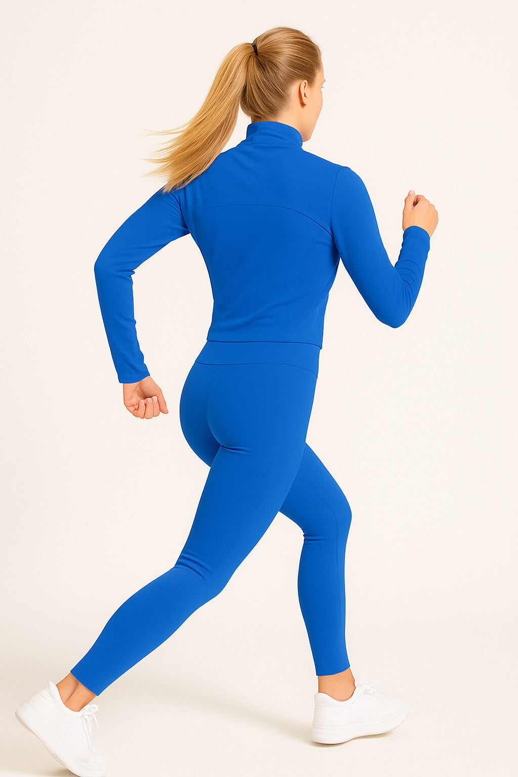 Gym set with zip slim legging pants