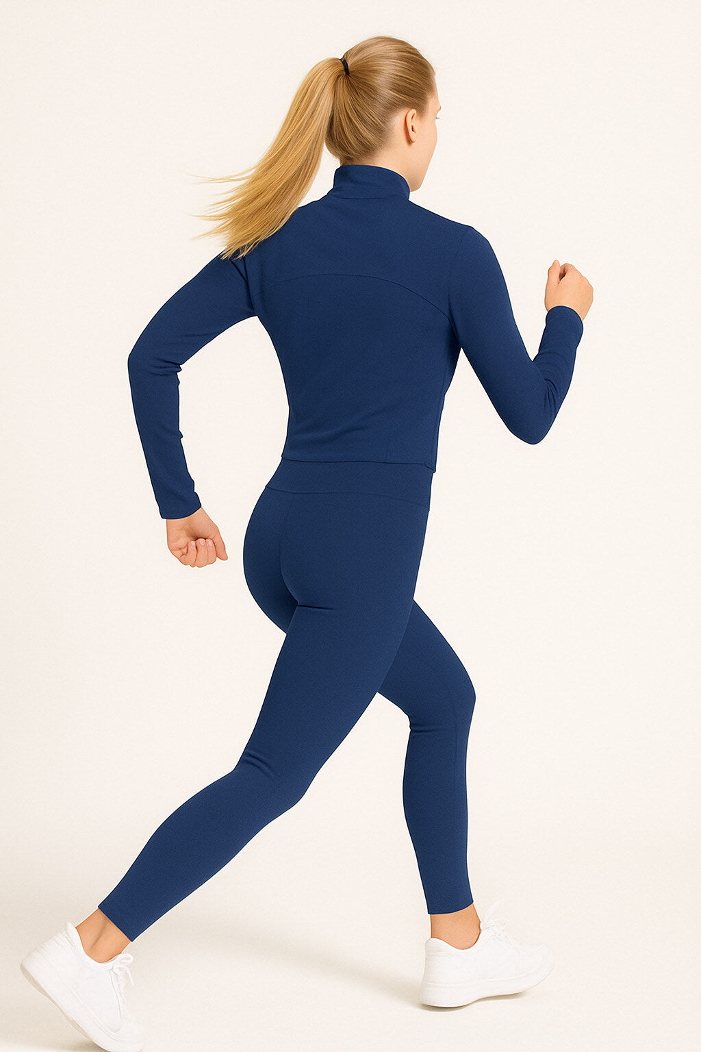 Gym set with zip slim legging pants