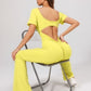 Women's backless fitted jumpsuit with short sleeves