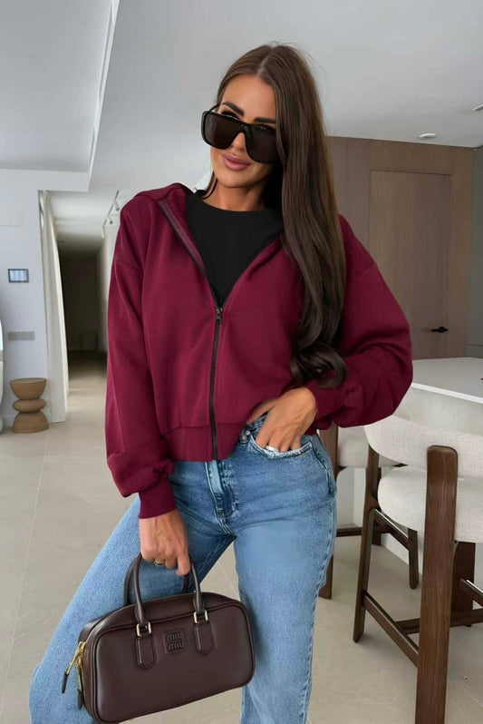 Hoodie with zip and pockets