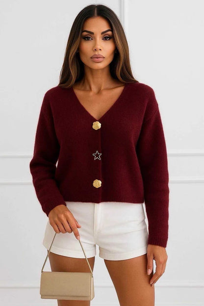 Baby alpaca vest with golden buttons