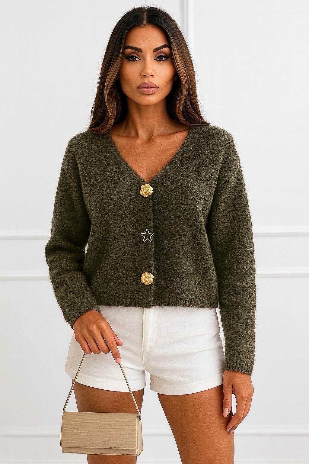 Baby alpaca vest with golden buttons