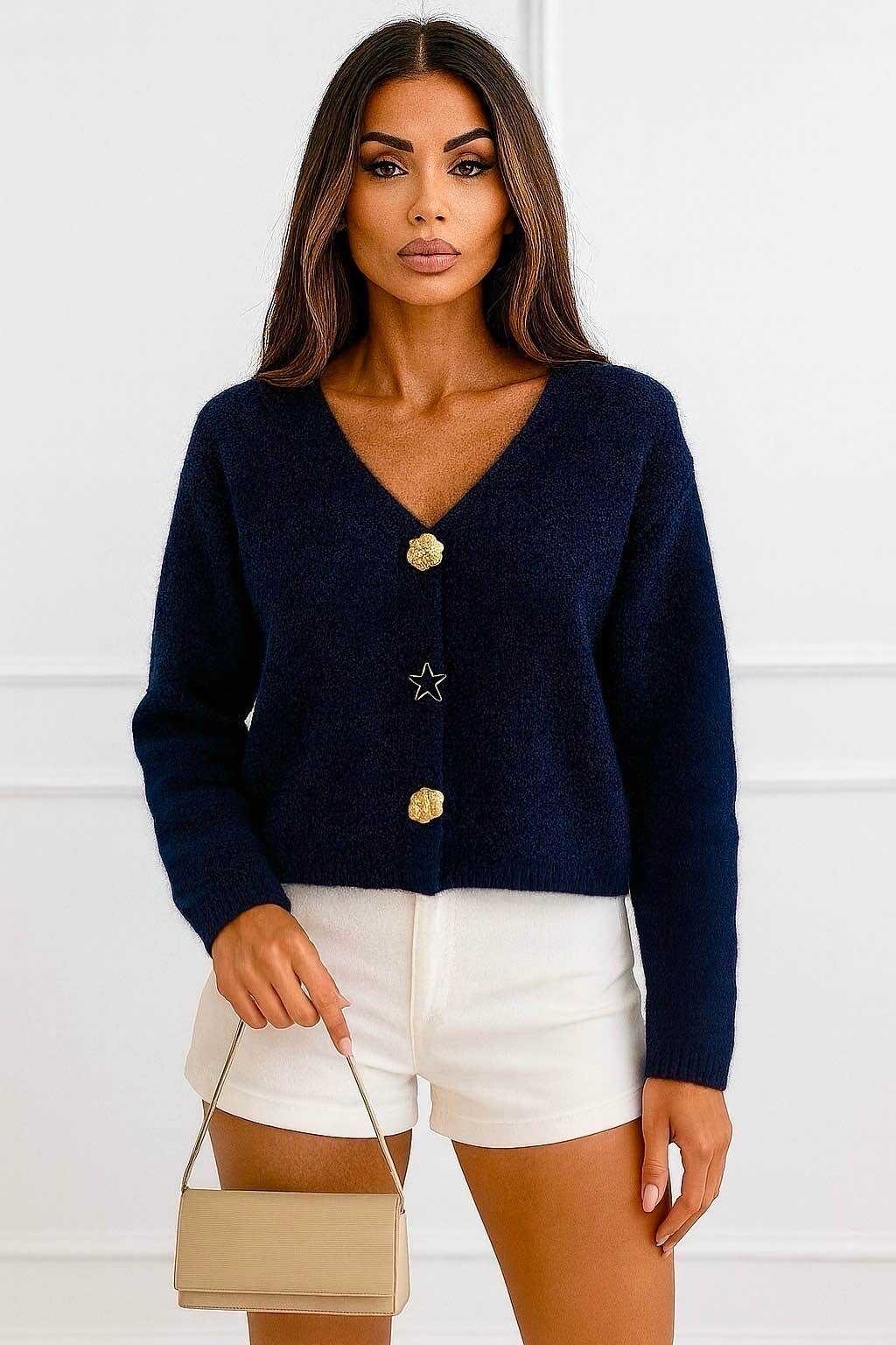 Baby alpaca vest with golden buttons