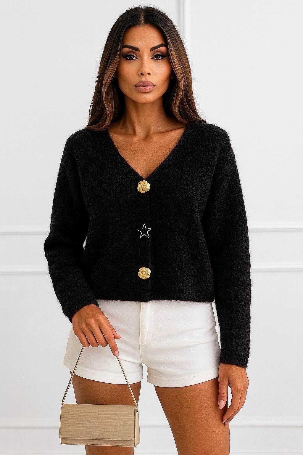 Baby alpaca vest with golden buttons