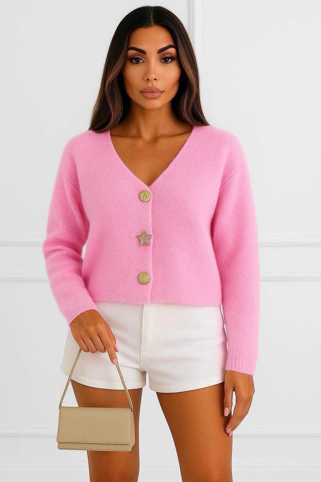 Baby alpaca vest with golden buttons