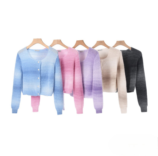 Color gradient buttoned vest