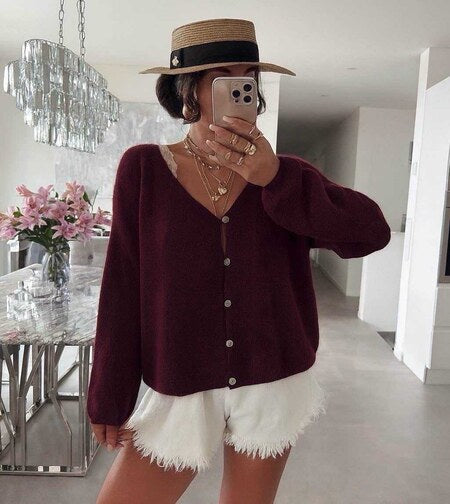 Super soft cardigan with 20% baby alpaca and buttons