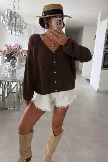 Super soft cardigan with 20% baby alpaca and buttons