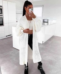 Long open vest with pockets