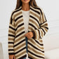 Open cardigan with multicolored stripes