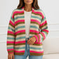 Open cardigan with multicolored stripes