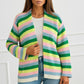 Open cardigan with multicolored stripes
